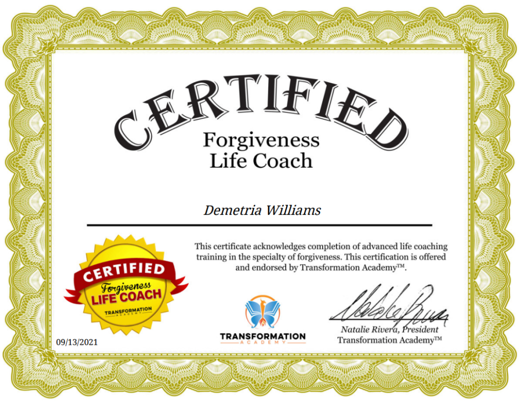 Certified Life Coach Forgiveness